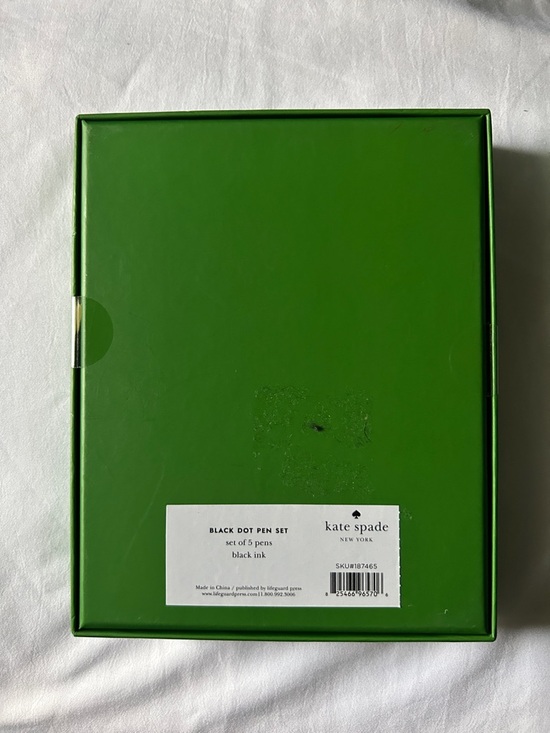 kate spade Black & White Polka Dot Retractable Black Ink Pen Set Of 5 - Picture 6 of 6